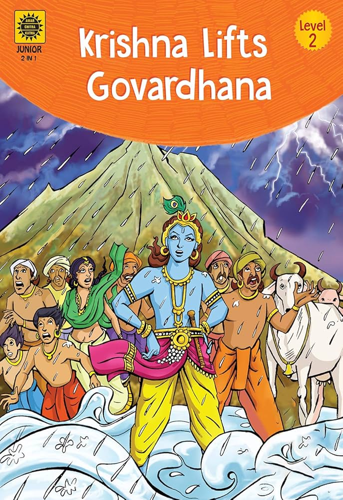 Krishna Lifts Govardhan